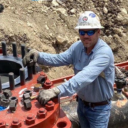 Field technician on a jobsite in a trench thumbnail