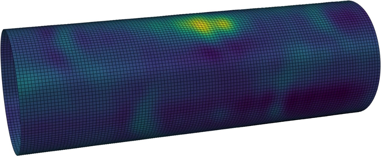 3D View of Manufacturing Dent Related to Finite Element Analysis