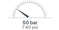 ISO pressure 50 bar 740 psi